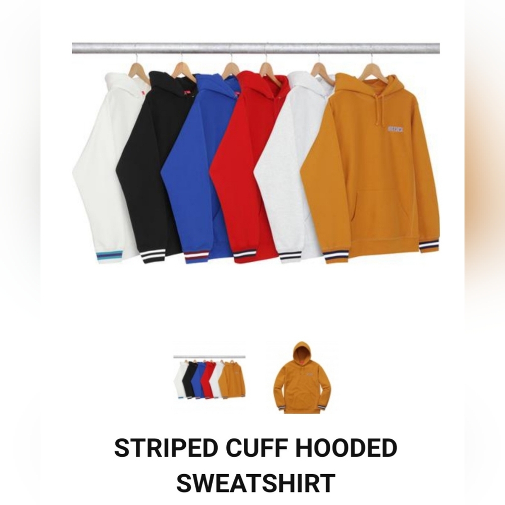 Supreme Striped Cuff Hooded Sweatshirt *FW16*